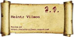 Heintz Vilmos névjegykártya
